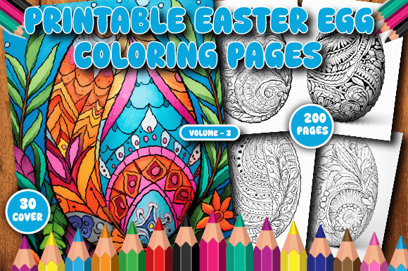 200 Printable Easter Egg Coloring Pages V-3