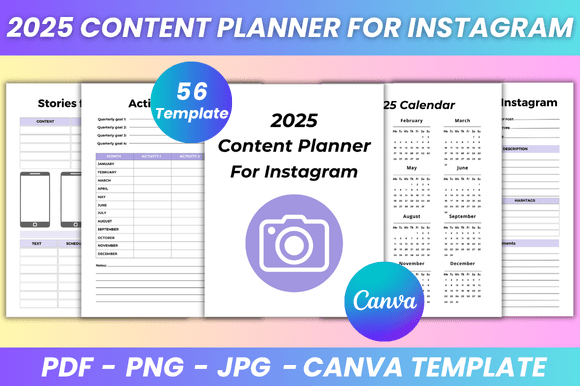 2025 Content Planner for Instagram, Canva, KDP, and Interior Design: A Complete Guide