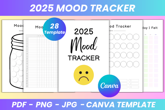 2025 Mood Tracker Canva Kdp Interior