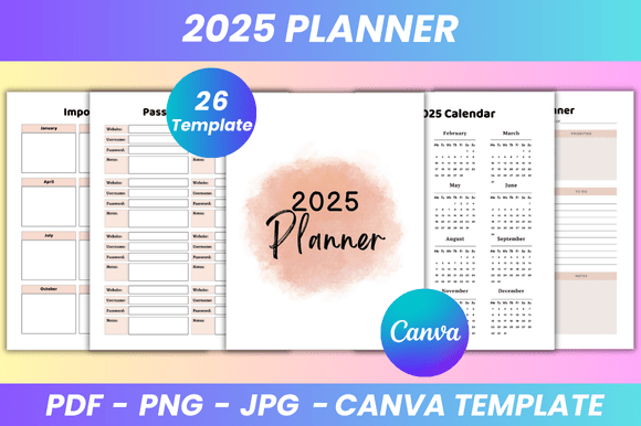 2025 Planner Canva Kdp Interior: A Fully Editable Tool for Organized Living and Productivity