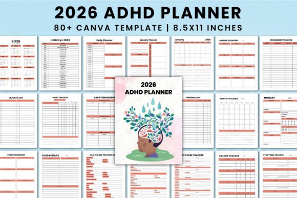 2026 ADHD Planner for Canva KDP Interior: A Comprehensive Tool for Focus, Organization, and Self-Care