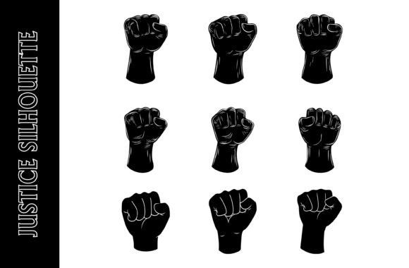 Black Fists Graphic Design Pattern: A Bold Statement for Print and Merchandise