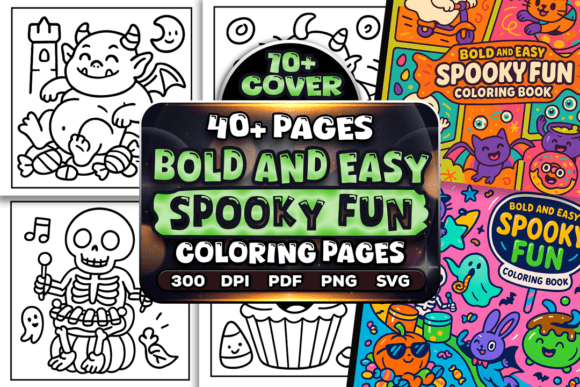 Bold and Easy Spooky Fun Coloring Pages