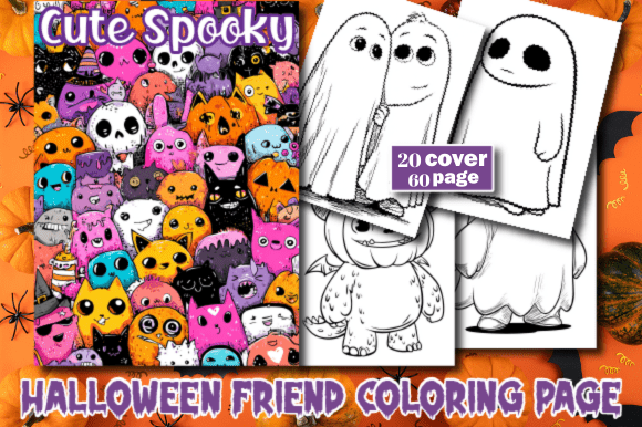 Cute Spooky Halloween Friend Coloring Page