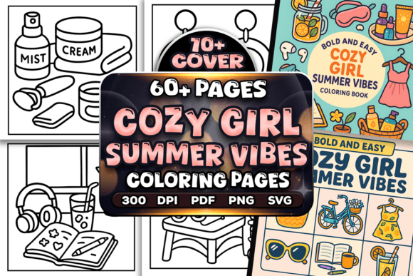 Easy Cozy Girl Summer Vibes Coloring Pages Bundle: A Guide to Relaxing and Creative Fun