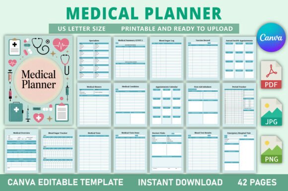 Editable Medical Planner KDP Interior