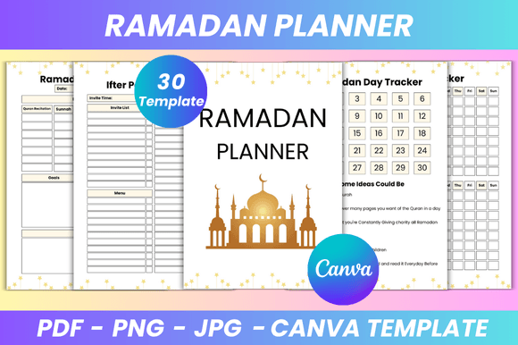 Editable Ramadan Planner Canva Kdp Interior