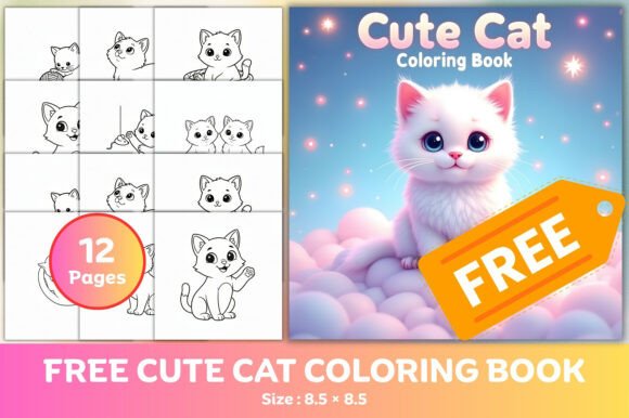 Free Cute Cat Coloring Book