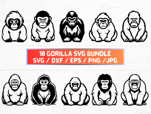 Gorilla SVG, DXF, EPS, JPG, and PNG Files: A Complete Guide for Designers and Creators