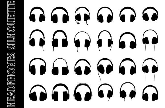 Set of Headphones Silhouette