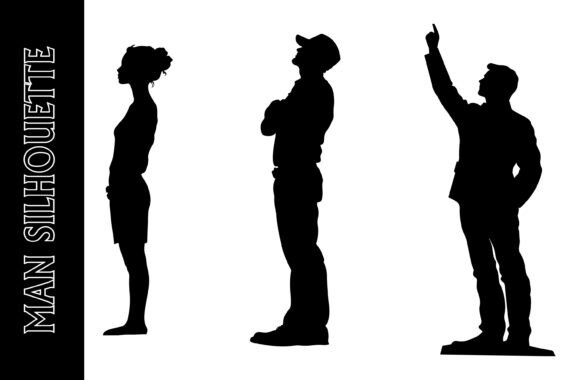 Silhouettes of a Couple and a Figure: A Versatile Design Element for Print and Digital Creations