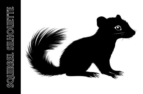Simple Silhouette of a Cute Squirrel: A Versatile Design for Creative Projects
