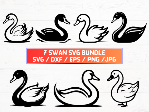 Swan SVG, DXF, EPS, JPG, and PNG Files: A Versatile Digital Asset for Creative Projects